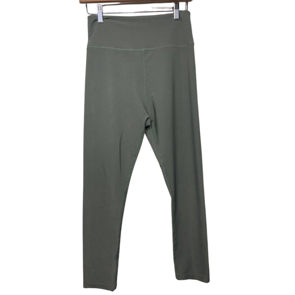 SAGE COLLECTIVE | Everyday Ribbed Leggings Sage Green High-Waist | Size M